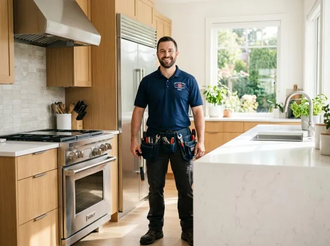 Appliance Repair Hero technician in a Algodones, NM kitchen after an appliance repair